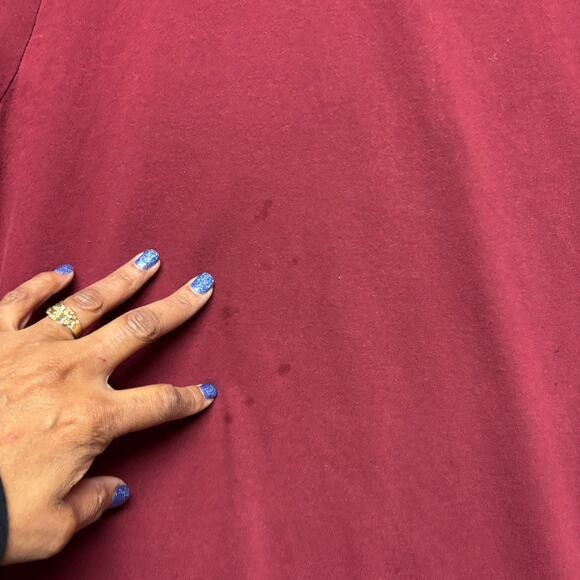 Nike Dri-Fit Burgundy Shirt Trashed Skater Grunge Performance Just Do It Swoosh - Picture 5 of 14